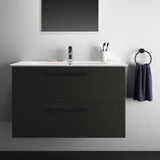 Ideal Standard i.life A Waschtischset 100 cm mit Unterschrank, weiß matt, schwarzer Griff