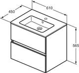 Ideal Standard Eurovit+ Möbelpaket mit Waschtisch 51 cm, Unterschrank 50 cm und 2 Auszügen in Grau