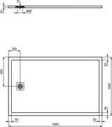 Ideal Standard Ultra Flat S Rechteck-Brausewanne 1600x1000x30 mm Carraraweiß Mineralguss