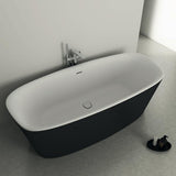 IDEAL STANDARD Duo-Badewanne DEA freistehend 170x75x47/61cm Schwarz Matt mit Ablauf