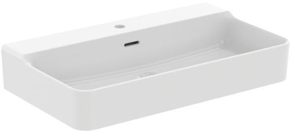 Ideal Standard Conca Aufsatzwaschtisch 800x450x165mm, 1 Hahnloch, mit Überlauf, geschliffen Weiß