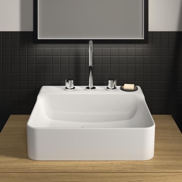 Ideal Standard Conca Aufsatzwaschtisch 500x450x145mm, 3 Hahnlöcher, ohne Überlauf, Weiß