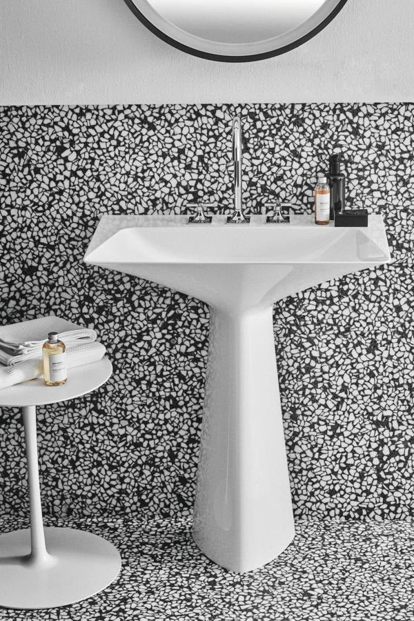 Ideal Standard Säulenwaschtisch Tipo-Z 740x470x900 mm Schwarz mit 3 Hahnlöchern und Überlauf