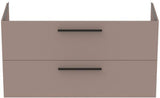 Ideal Standard i.life B Möbelwaschtischunterschrank 1200 mm, 2 Auszüge, Weiß matt, Siphon links