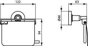 IDEAL STANDARD IOM Papierrollenhalter mit Deckel Chrom, runde Wandmontage, verdeckte Befestigung