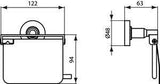 IDEAL STANDARD IOM Papierrollenhalter mit Deckel Chrom, runde Wandmontage, verdeckte Befestigung
