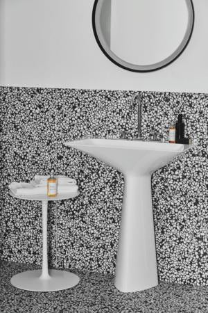 Ideal Standard Säulenwaschtisch Tipo-Z 740x470x900 mm Schwarz mit 3 Hahnlöchern und Überlauf