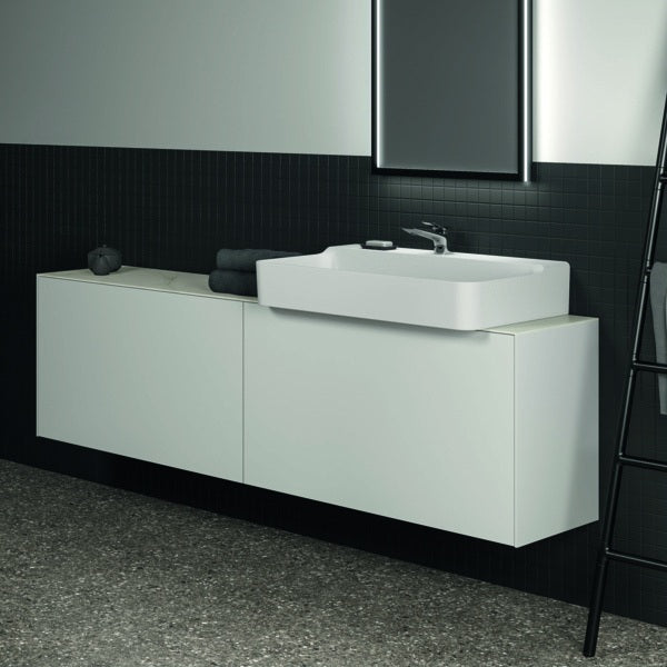 Ideal Standard Conca Waschtischunterschrank 1985 mm, 2 Auszüge, Anthrazit, wandhängend, ohne Platte