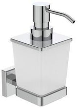 IDEAL STANDARD IOM Cube Lotionspender Chrom – Wandmontage, verdeckte Befestigung, Glasflakon