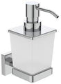 IDEAL STANDARD IOM Cube Lotionspender Chrom – Wandmontage, verdeckte Befestigung, Glasflakon