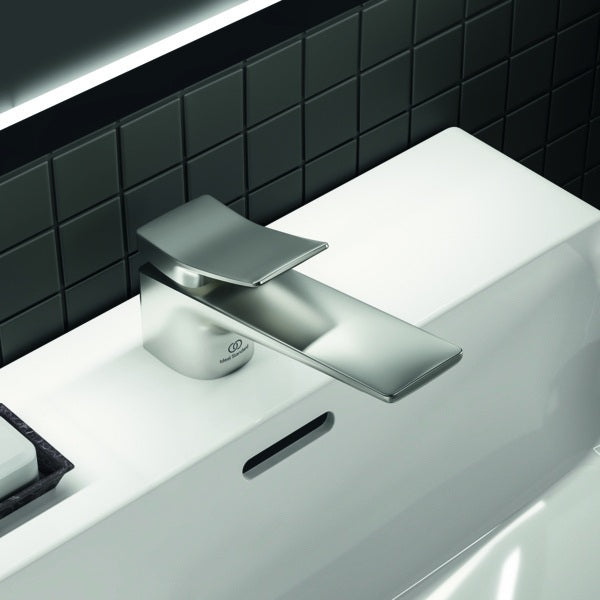 Ideal Standard Conca Waschtischarmatur Brushed Gold mit Ablaufgarnitur 132mm Ausladung