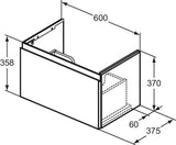 Ideal Standard Finesse Möbelwaschtischunterschrank 600 mm mit Auszug und Softclose in Greige matt