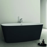 IDEAL STANDARD Duo-Badewanne DEA freistehend 170x75x47/61cm Schwarz Matt mit Ablauf