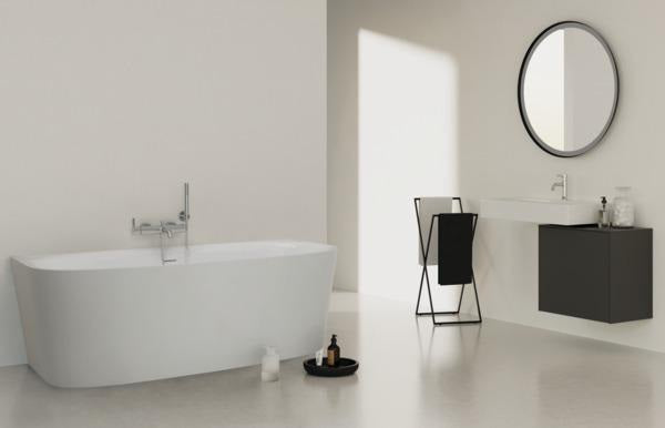 Ideal Standard D-Form-Badewanne Dea 1800x800mm mit Ablauf und Schürze, Weiß
