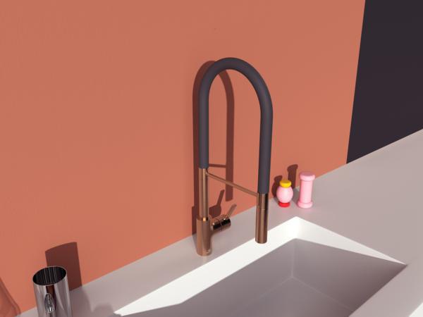 IDEAL STANDARD Gusto Semi-Professional Küchenarmatur 225 mm Ausladung Sunset Rose