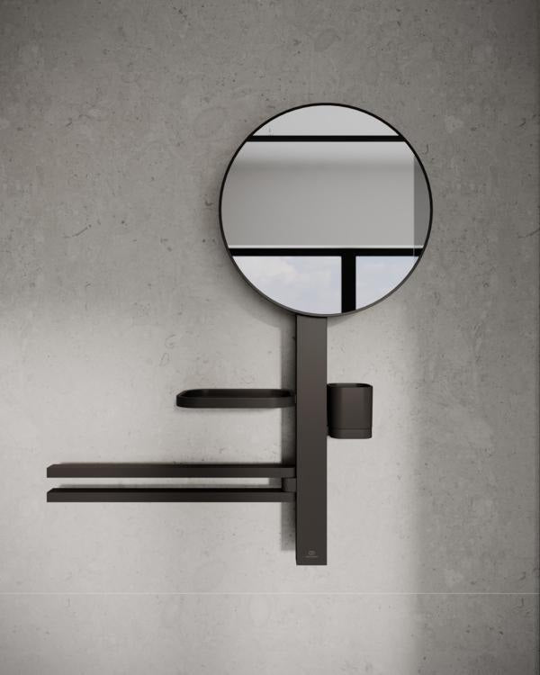 Ideal Standard Alu+ Accessoires-Kombi M700 mit Kosmetikspiegel 328 mm in Rosé – Beauty Bar