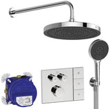 IDEAL STANDARD Ceratherm Navigo Solos Brausethermostat-Paket in Brushed Gold – mit Kopfbrause, Handbrause & UP-Bausatz