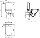 Ideal Standard Stand-WC-Kombipaket Exacto, spülrandlos, mit Softclosing, 360x625x780 mm, Weiß
