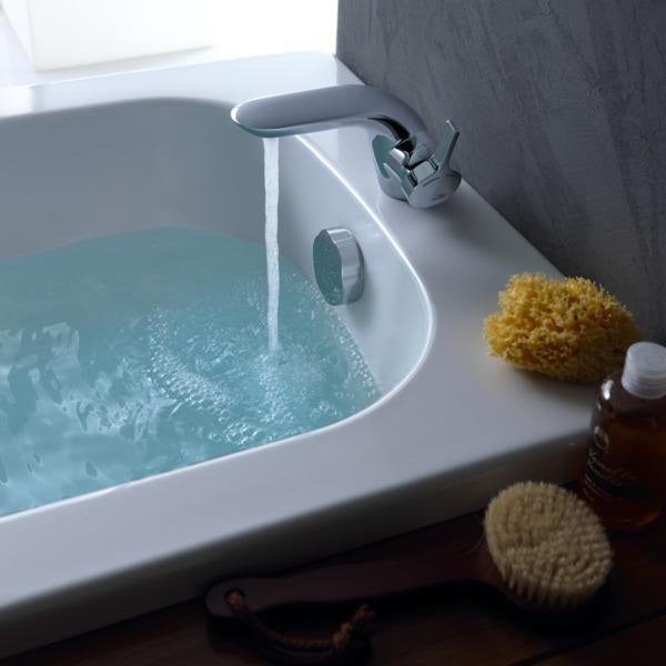 Ideal Standard Melange Waschtischarmatur Chrom 136 mm mit Ablaufgarnitur und flexiblen Schläuchen