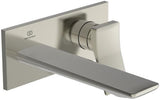 Ideal Standard Conca Wand-Waschtischarmatur BS2 in Brushed Gold, 180 mm Ausladung, eckige Rosette