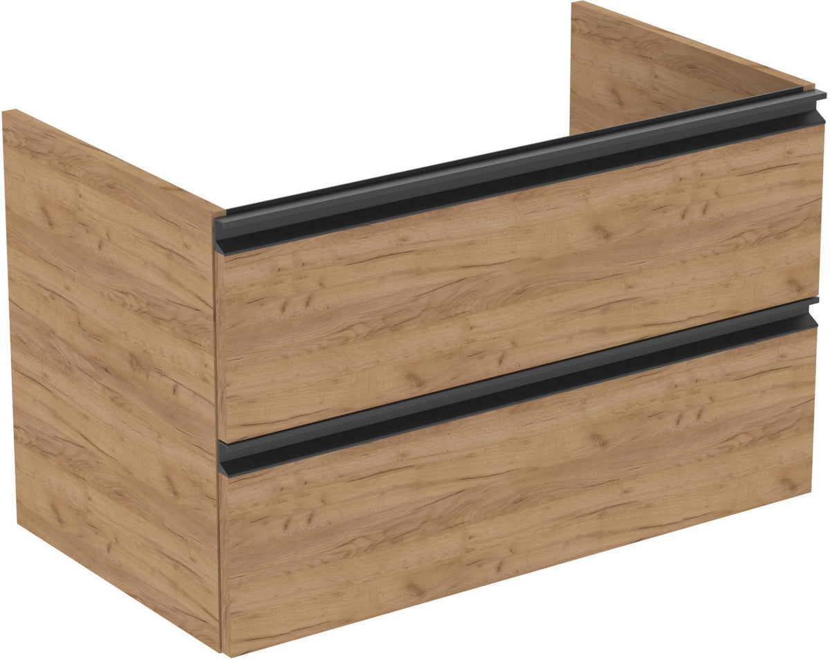 IDEAL STANDARD Waschtisch/Möbel-Paket CONNECT E mit Waschtisch 800 mm weiß/Walnuss dunkel