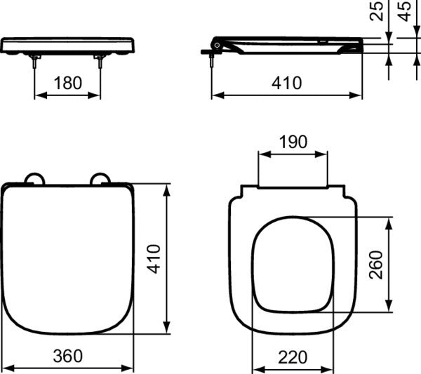 IDEAL STANDARD i.life S Wand-WC-Paket randlos mit SoftClosing WC-Sitz Weiß