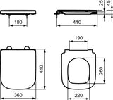 IDEAL STANDARD i.life S Wand-WC-Paket randlos mit SoftClosing WC-Sitz Weiß
