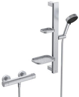 IDEAL STANDARD Ceratherm Alu+ Brausegarnitur 600 mm mit Thermostat, Handbrause 2-Funktion und Seifenschale