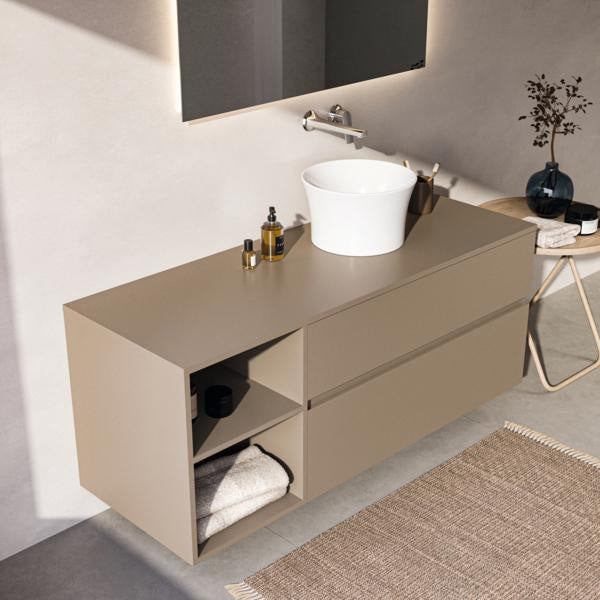 Ideal Standard Finesse Waschtischunterschrank 1402 mm, 2 Auszüge, Greige matt