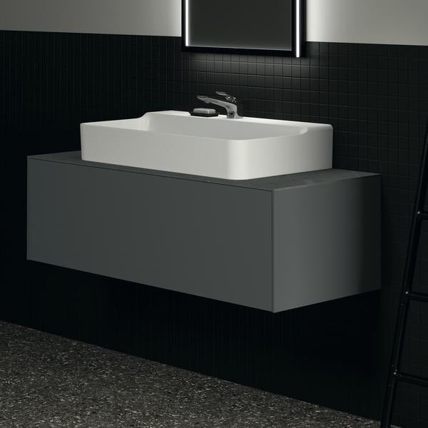 Ideal Standard Waschtischplatte Conca aus Keramik 1202x505x6 mm in Pietra Grau