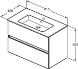 Ideal Standard Eurovit+ Möbelpaket mit Waschtisch 51 cm, Unterschrank 50 cm und 2 Auszügen in Grau