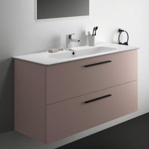 Ideal Standard i.life A Waschtischset 1240 mm mit Unterschrank und schwarzem Griff, Weiß Matt