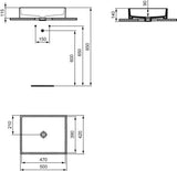 Ideal Standard i.life B Aufsatzwaschtisch 500x420x140 mm Weiß ohne Hahnloch