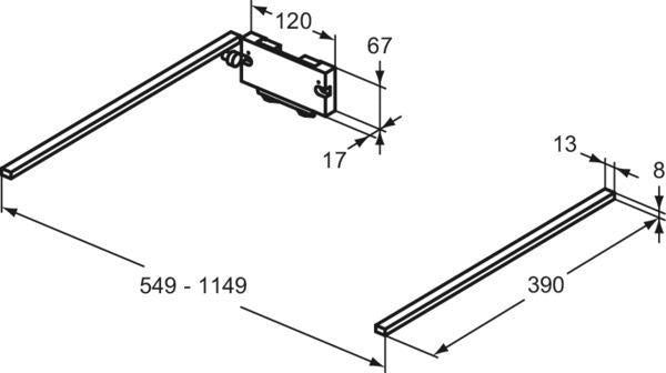 IDEAL STANDARD Finesse LED-Schubladenleuchte 379 mm, 4000 K, für 38 cm tiefe Unterschränke