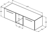 Ideal Standard i.life B Möbel-Set 160 cm – 2 Auszüge, 1 offenes Fach, Chrom/Weiß matt