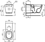 Ideal Standard Connect Freedom Wand-Tiefspül-WC spülrandlos barrierefrei 360x700x385mm Weiß
