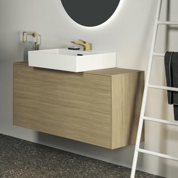 Ideal Standard Handtuchring Conca Cube eckig Brushed Gold – Messing, verdeckte Befestigung
