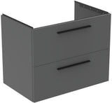 Ideal Standard i.life B Möbel-Set 120 cm – 2 Auszüge, 2 offene Fächer, Schwarz Weiß matt