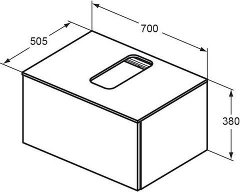 Ideal Standard Adapto Deckplatte 600 mm Pinie hell Dekor für Waschtischunterschrank