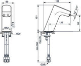 Ideal Standard Intelliflow Sensor-Waschtischarmatur, batteriebetrieben, 126 mm Auslauf, Schwarz