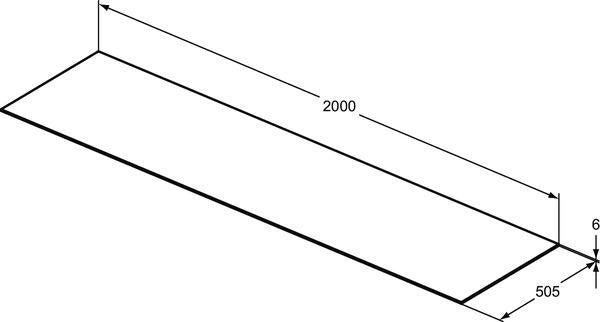 Ideal Standard Waschtischplatte Conca aus Keramik 1987x505x6 mm in Marmor Calacatta