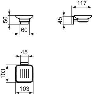 Ideal Standard IOM Cube Seifenschale Chrom – Wandhängend mit Glas-Einsatz