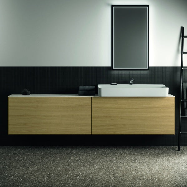 Ideal Standard Waschtischplatte Conca aus Keramik 2385x373x6 mm in Pietra Grau