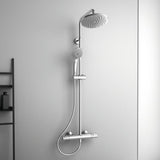 Ideal Standard Duschsystem Ceratherm T25 mit Brausethermostat, Kopf- und Handbrause, Chrom
