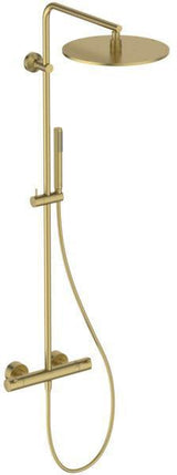 Ideal Standard Duschsystem Ceratherm T125 mit Badethermostat und Regenbrause in Brushed Gold