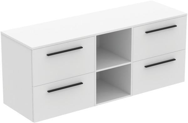 Ideal Standard i.life B Möbel-Set 160 cm – 4 Auszüge, 2 offene Fächer, Gr. Schwarz Weiß matt