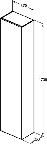 IDEAL STANDARD Hochschrank Conca, 1 Tür, wandhängend, 370x250x1700 mm, Weiß matt, links/rechts