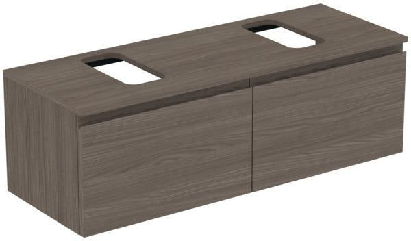 Ideal Standard Finesse Waschtischunterschrank 1200 mm mit 2 Auszügen und Softclose in Greige matt