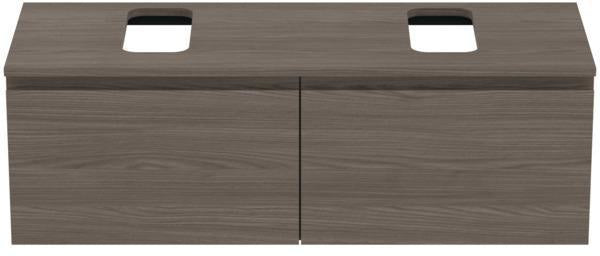 Ideal Standard Finesse Waschtischunterschrank 1200 mm mit 2 Auszügen und Softclose in Greige matt