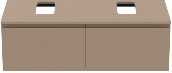Ideal Standard Finesse Waschtischunterschrank 1202 mm mit 2 Softclose-Auszügen, Greige matt